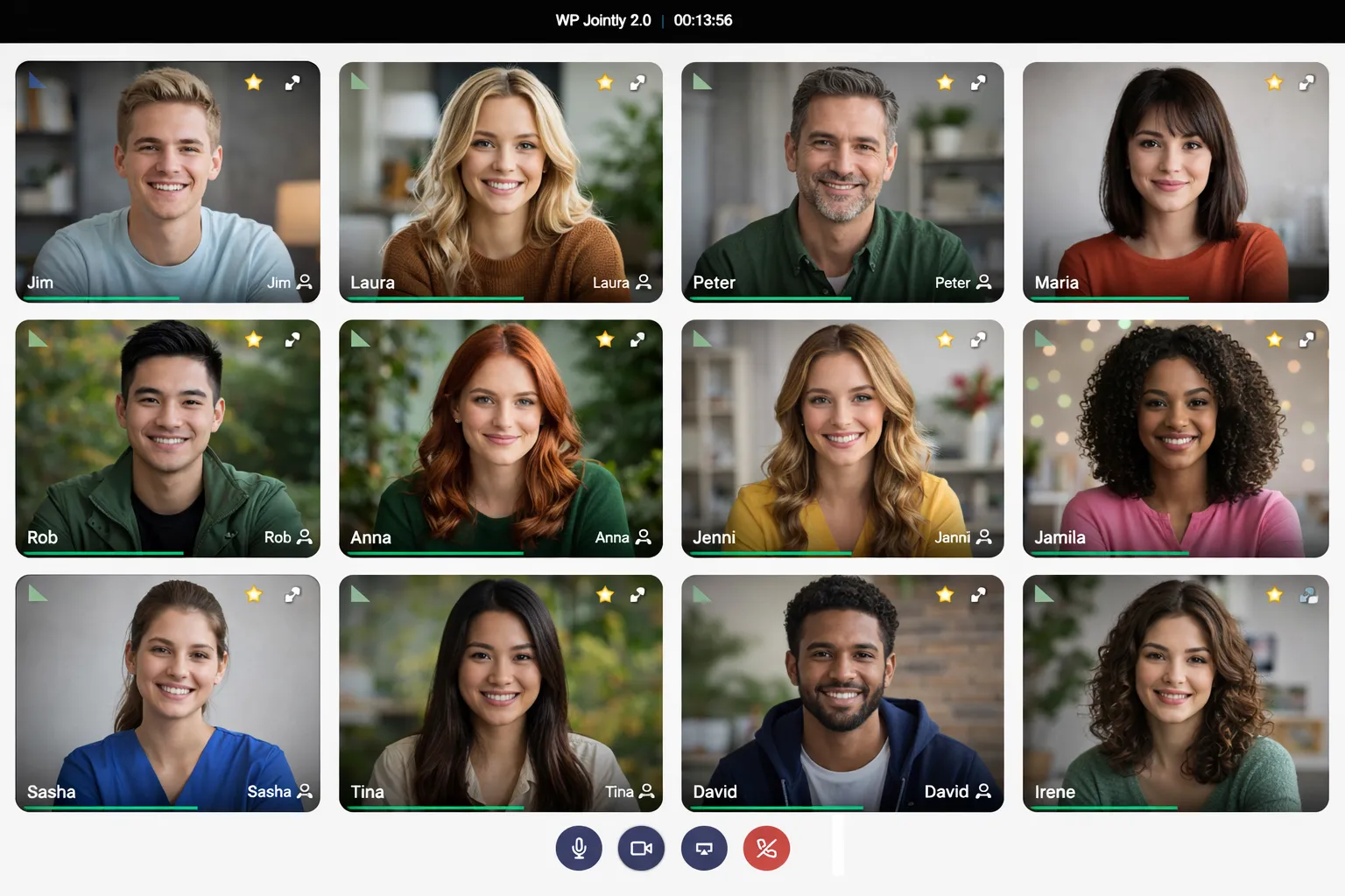 Displayes how the WordPress video conference plugin looks